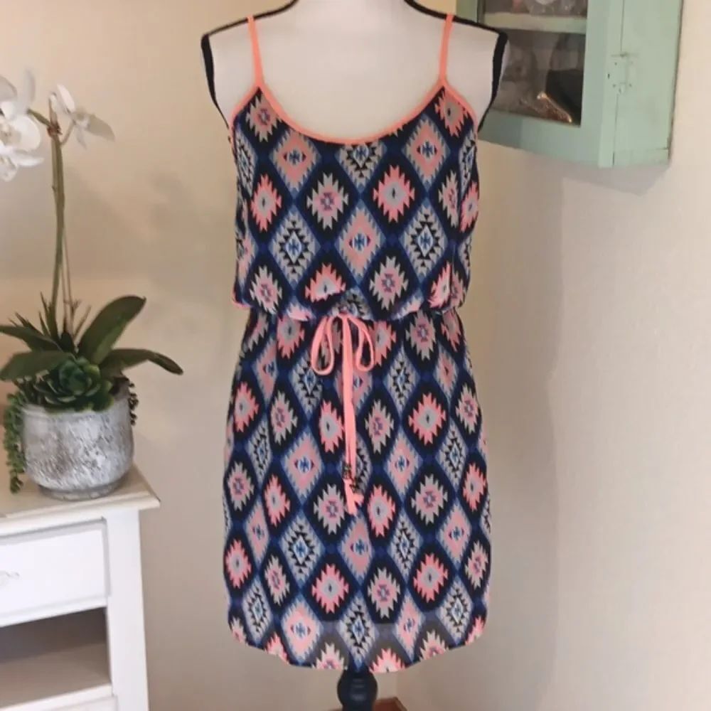 City Triangles Multicolor Geometric Mini Dress